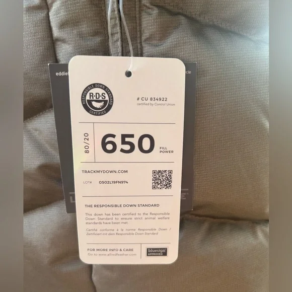 NWT EDDIE BAUER Sun Valley 650 Down Parka Jacket Fur Hood Taupe women’s Medium - Picture 12 of 15